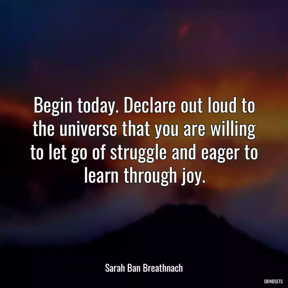 Begin today. Declare out loud to the universe that you are willing to let go of struggle and eager to learn through joy.