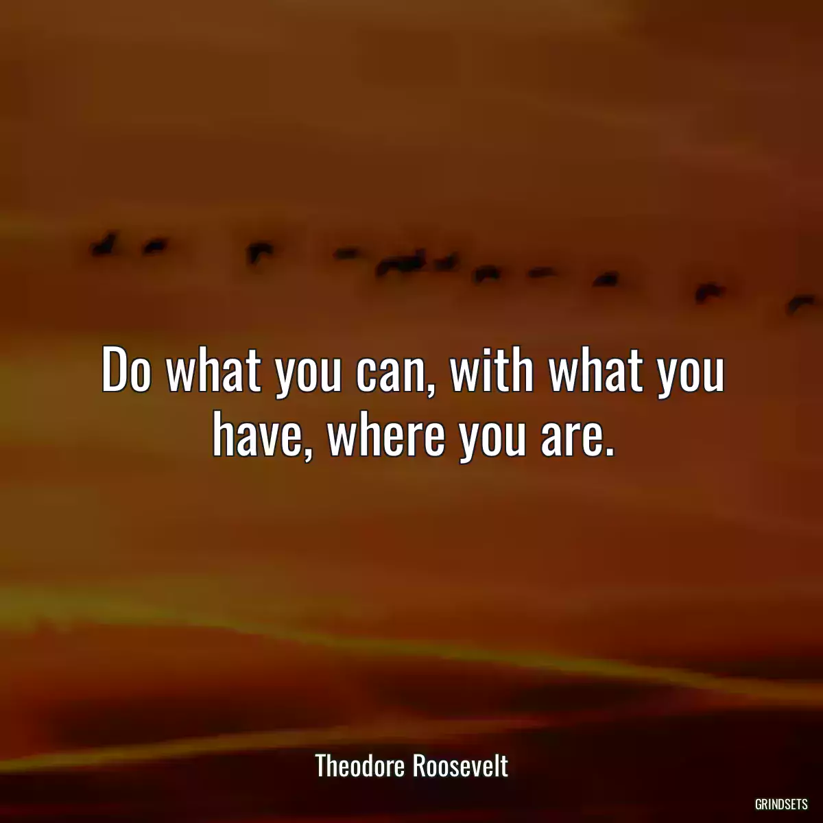 Do what you can, with what you have, where you are.