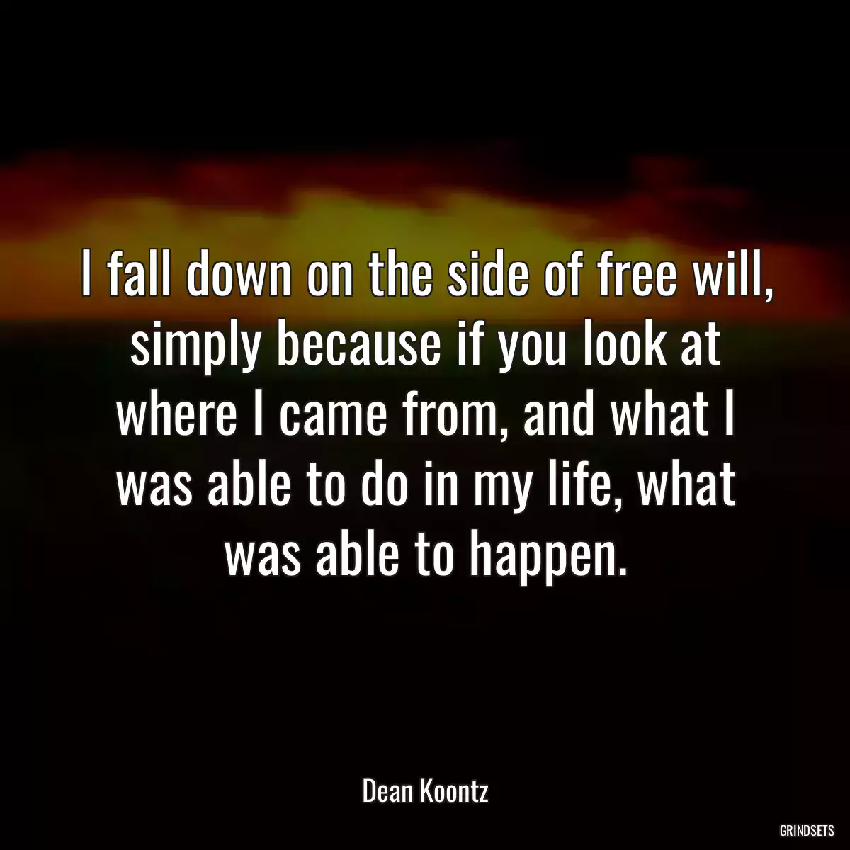 I fall down on the side of free will, simply because if you look at where I came from, and what I was able to do in my life, what was able to happen.