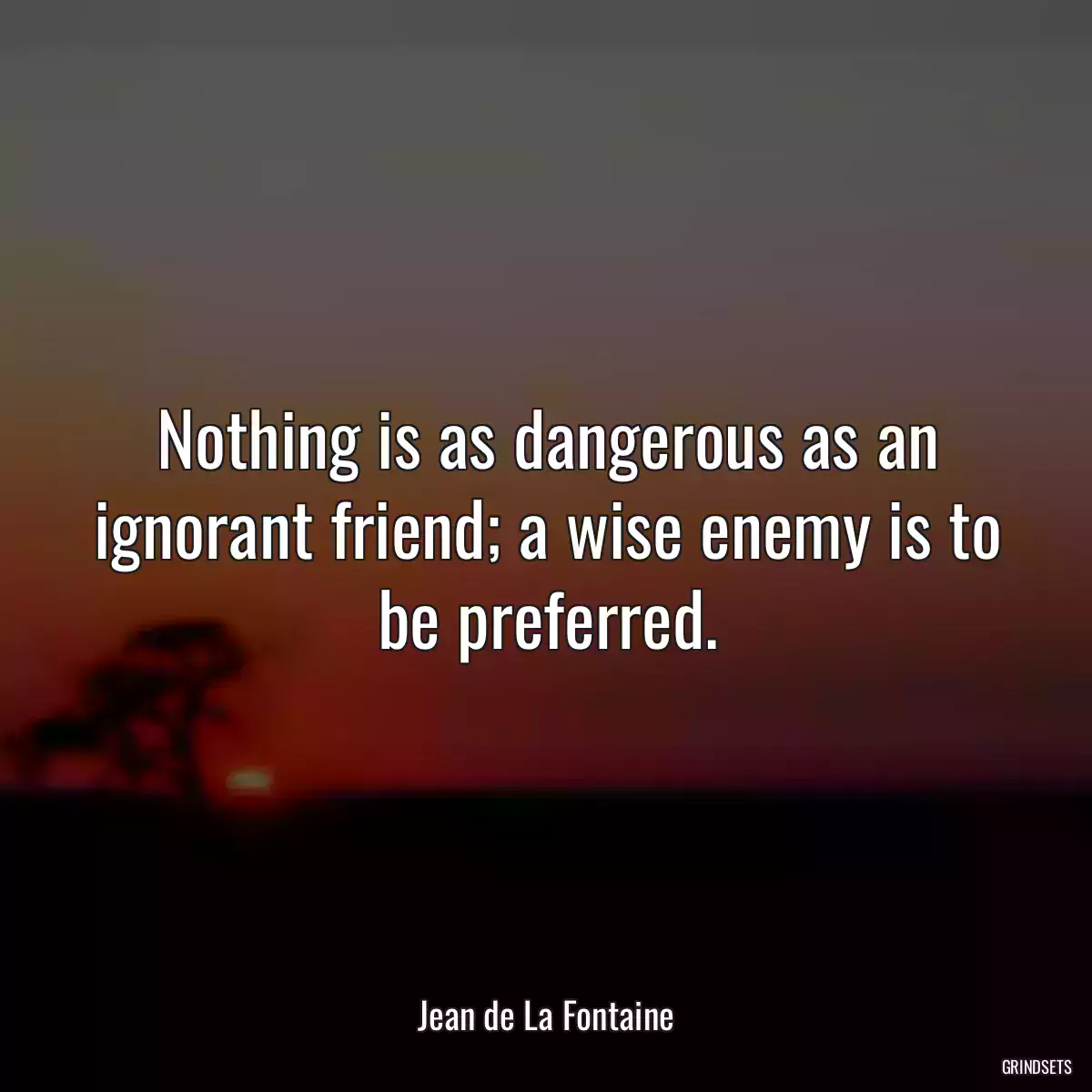 Nothing is as dangerous as an ignorant friend; a wise enemy is to be preferred.