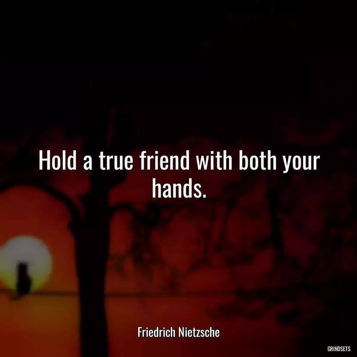 Hold a true friend with both your hands.