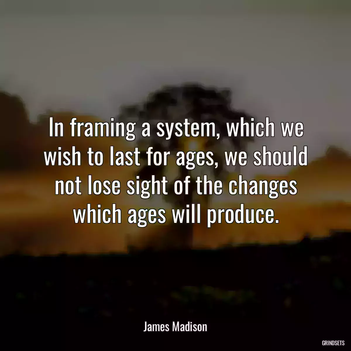 In framing a system, which we wish to last for ages, we should not lose sight of the changes which ages will produce.