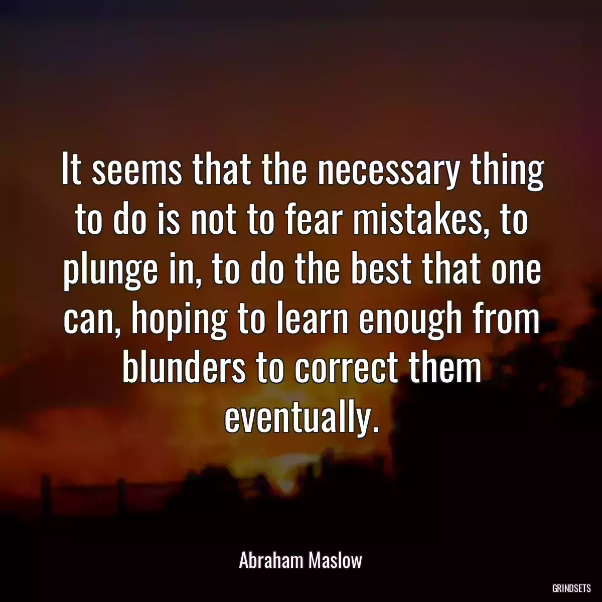 It seems that the necessary thing to do is not to fear mistakes, to plunge in, to do the best that one can, hoping to learn enough from blunders to correct them eventually.