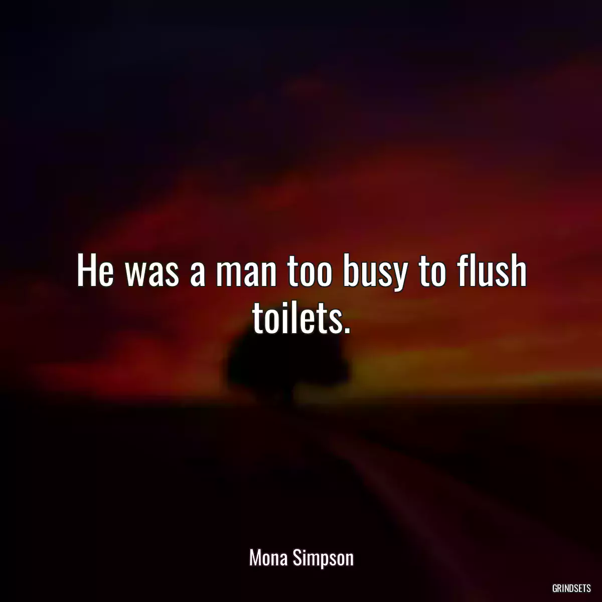 He was a man too busy to flush toilets.