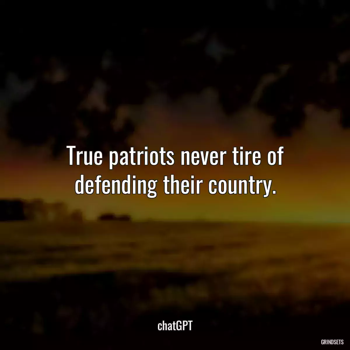 True patriots never tire of defending their country.