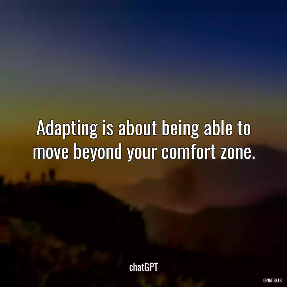 Adapting is about being able to move beyond your comfort zone.