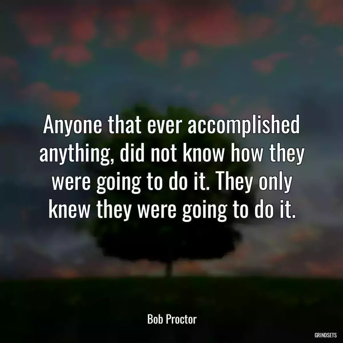 Anyone that ever accomplished anything, did not know how they were going to do it. They only knew they were going to do it.