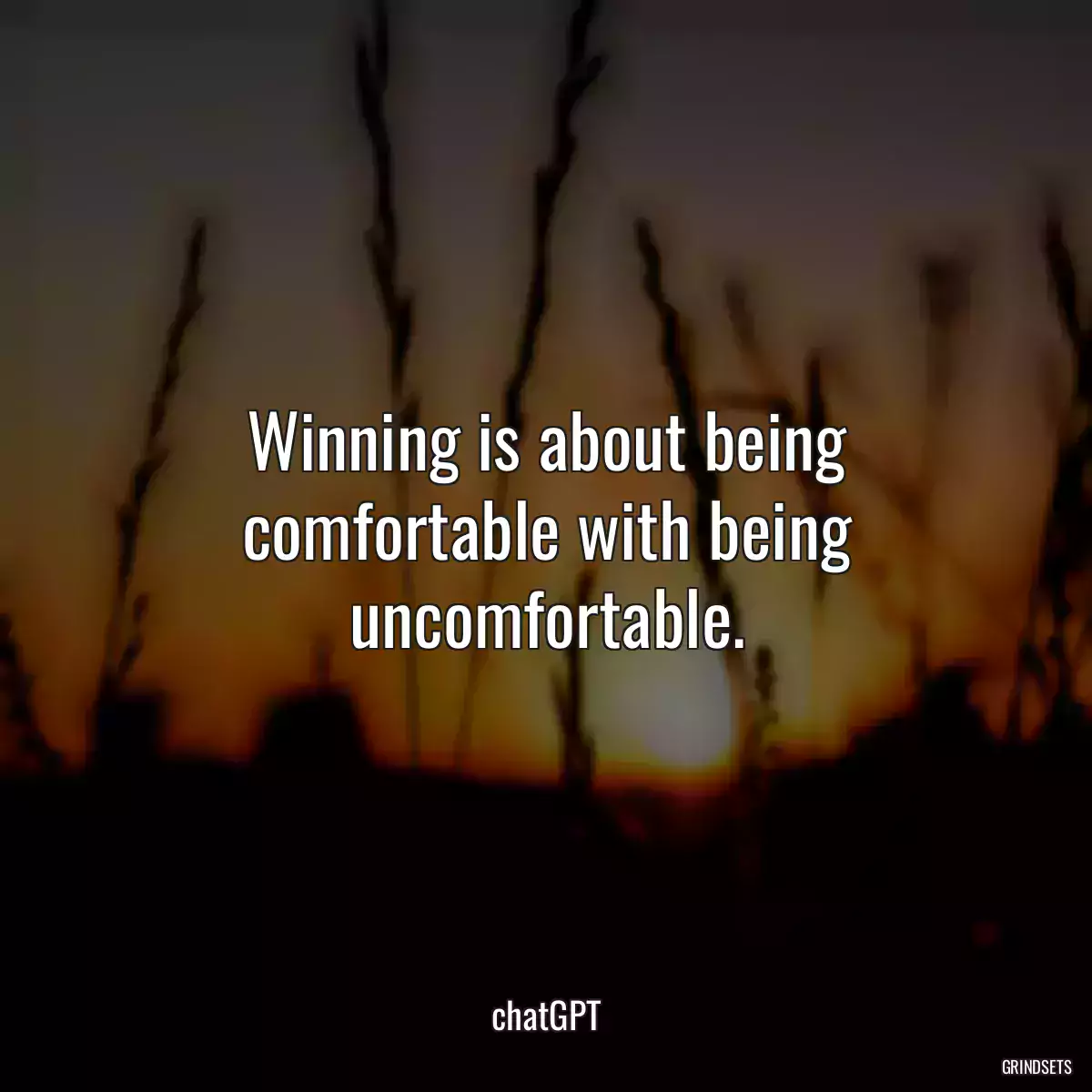 Winning is about being comfortable with being uncomfortable.