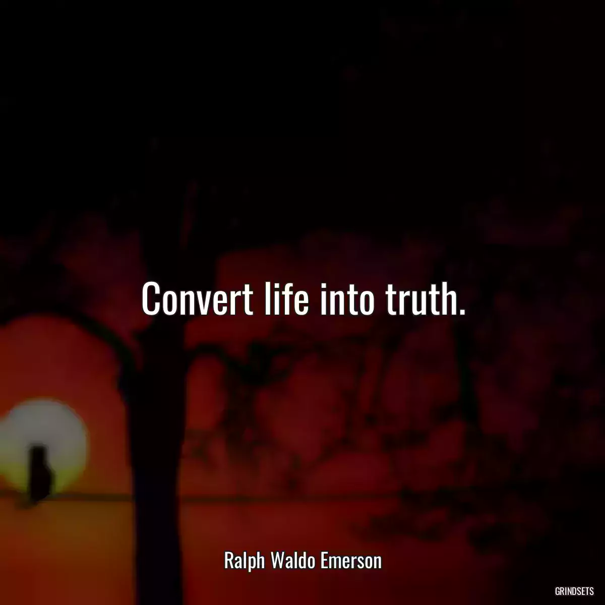 Convert life into truth.