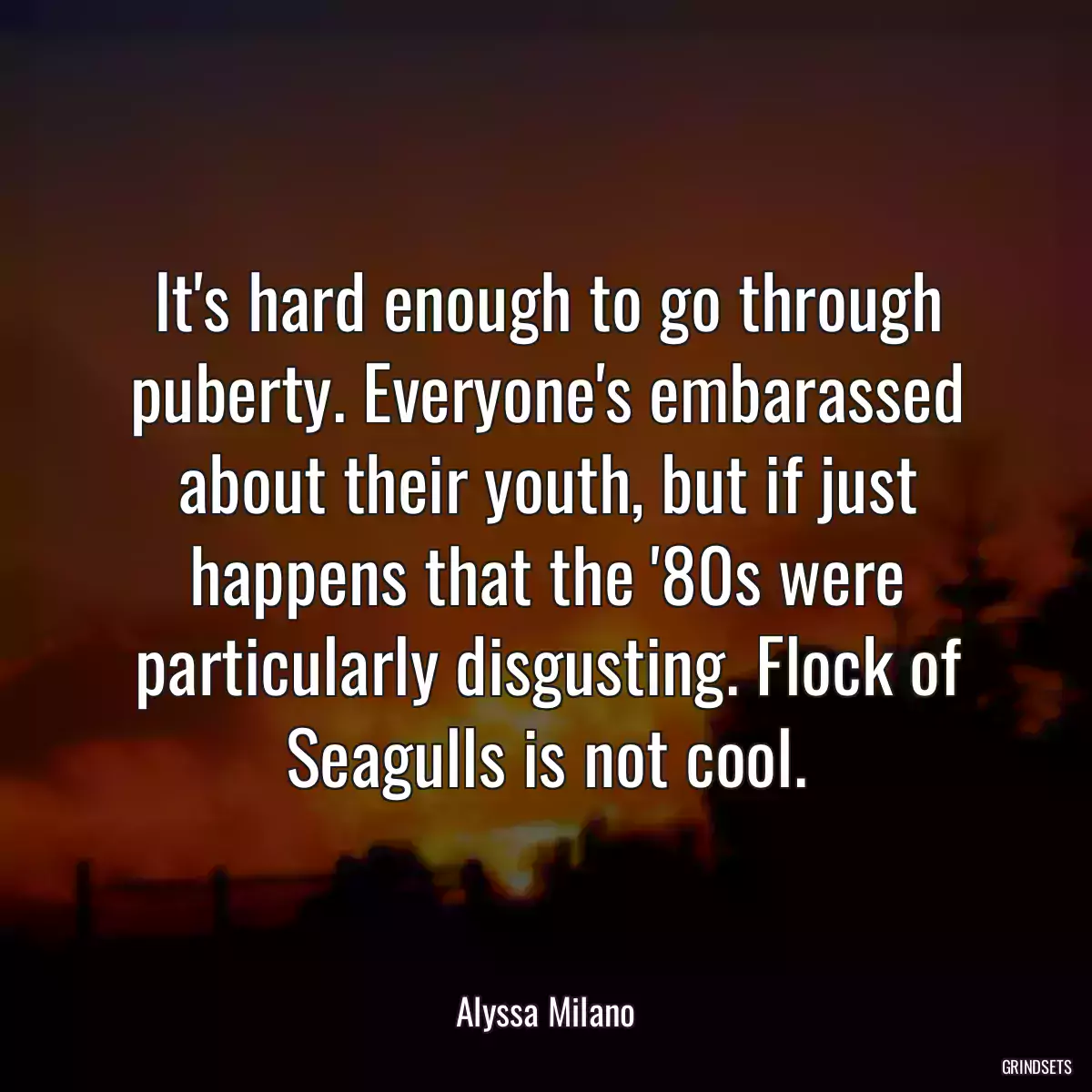 It\'s hard enough to go through puberty. Everyone\'s embarassed about their youth, but if just happens that the \'80s were particularly disgusting. Flock of Seagulls is not cool.