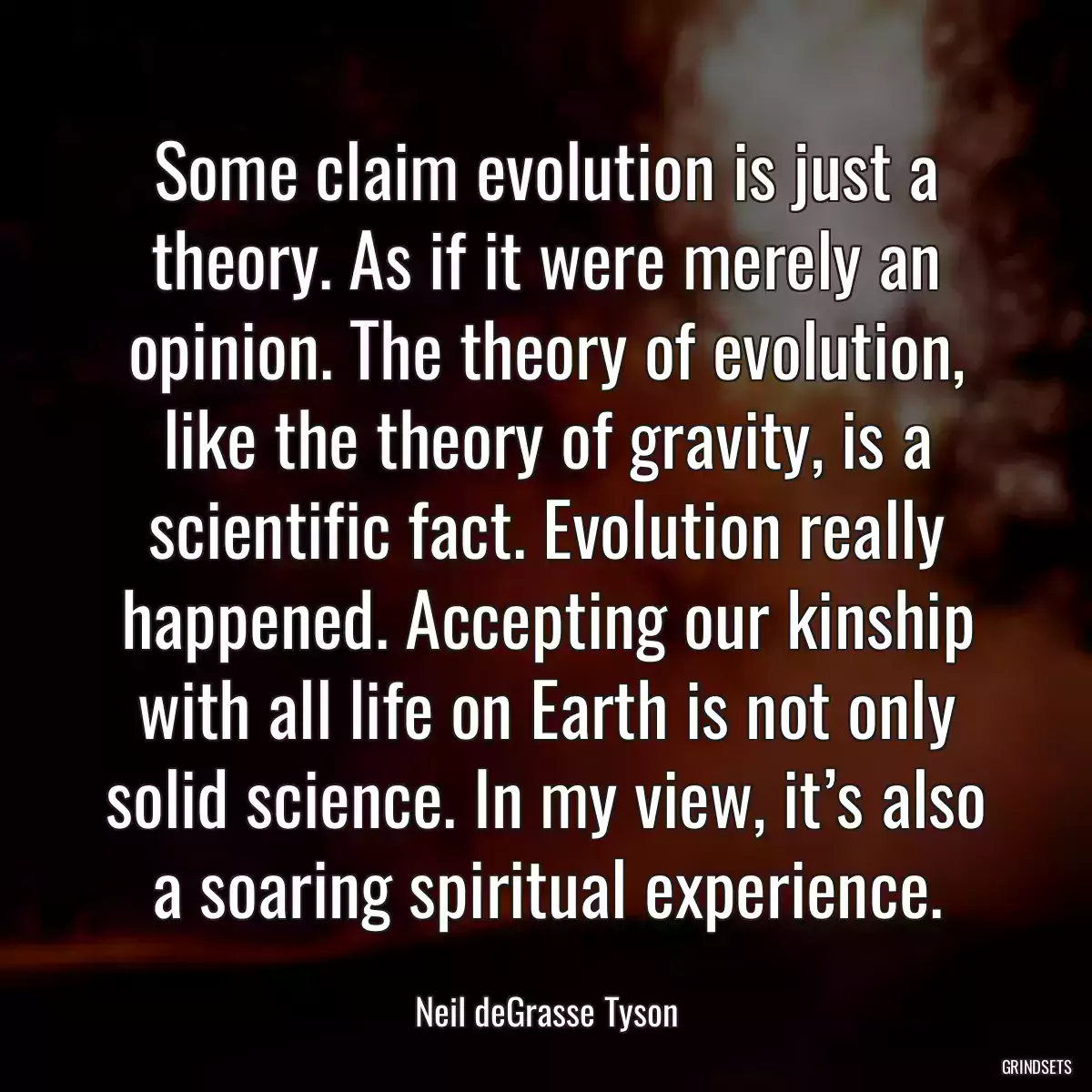 Some claim evolution is just a theory. As if it were merely an opinion. The theory of evolution, like the theory of gravity, is a scientific fact. Evolution really happened. Accepting our kinship with all life on Earth is not only solid science. In my view, it’s also a soaring spiritual experience.