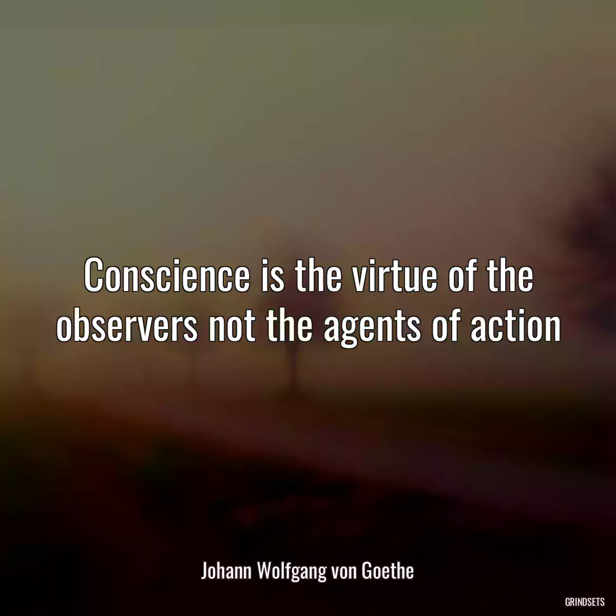 Conscience is the virtue of the observers not the agents of action