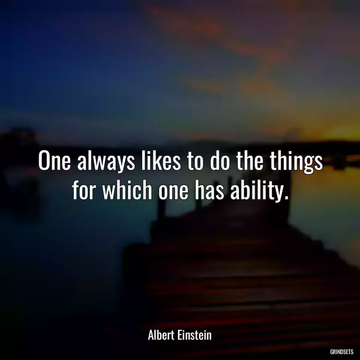 One always likes to do the things for which one has ability.