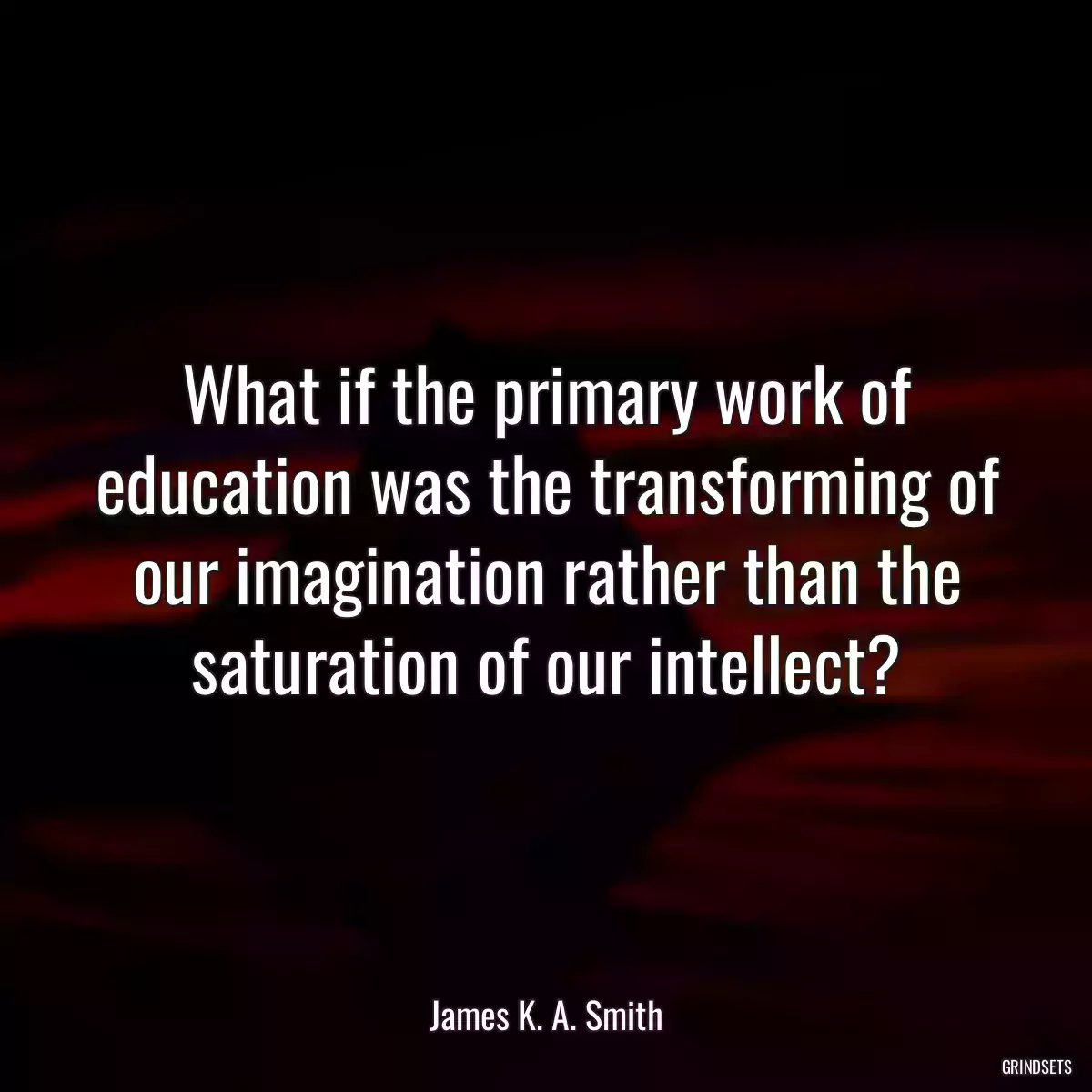 What if the primary work of education was the transforming of our imagination rather than the saturation of our intellect?