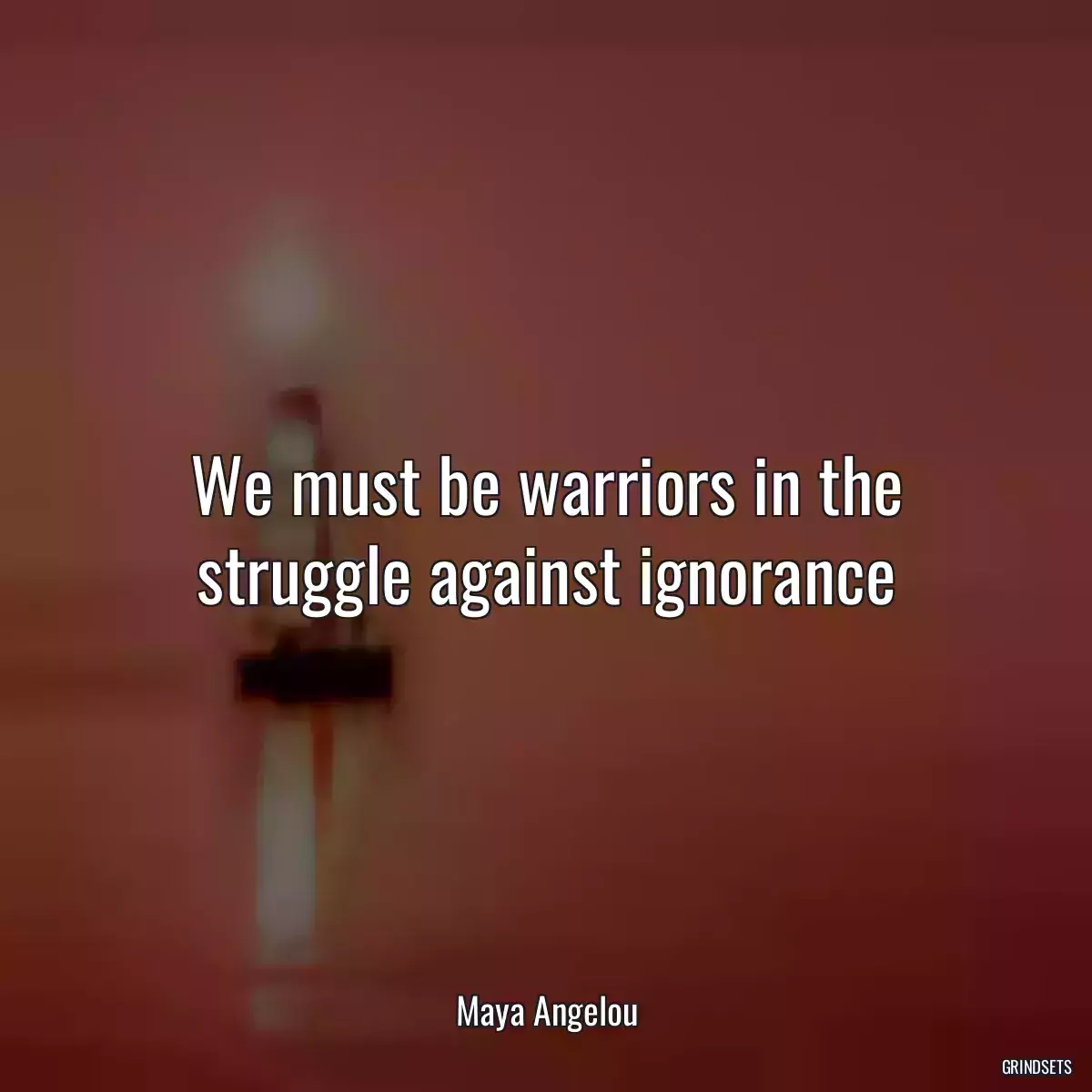 We must be warriors in the struggle against ignorance