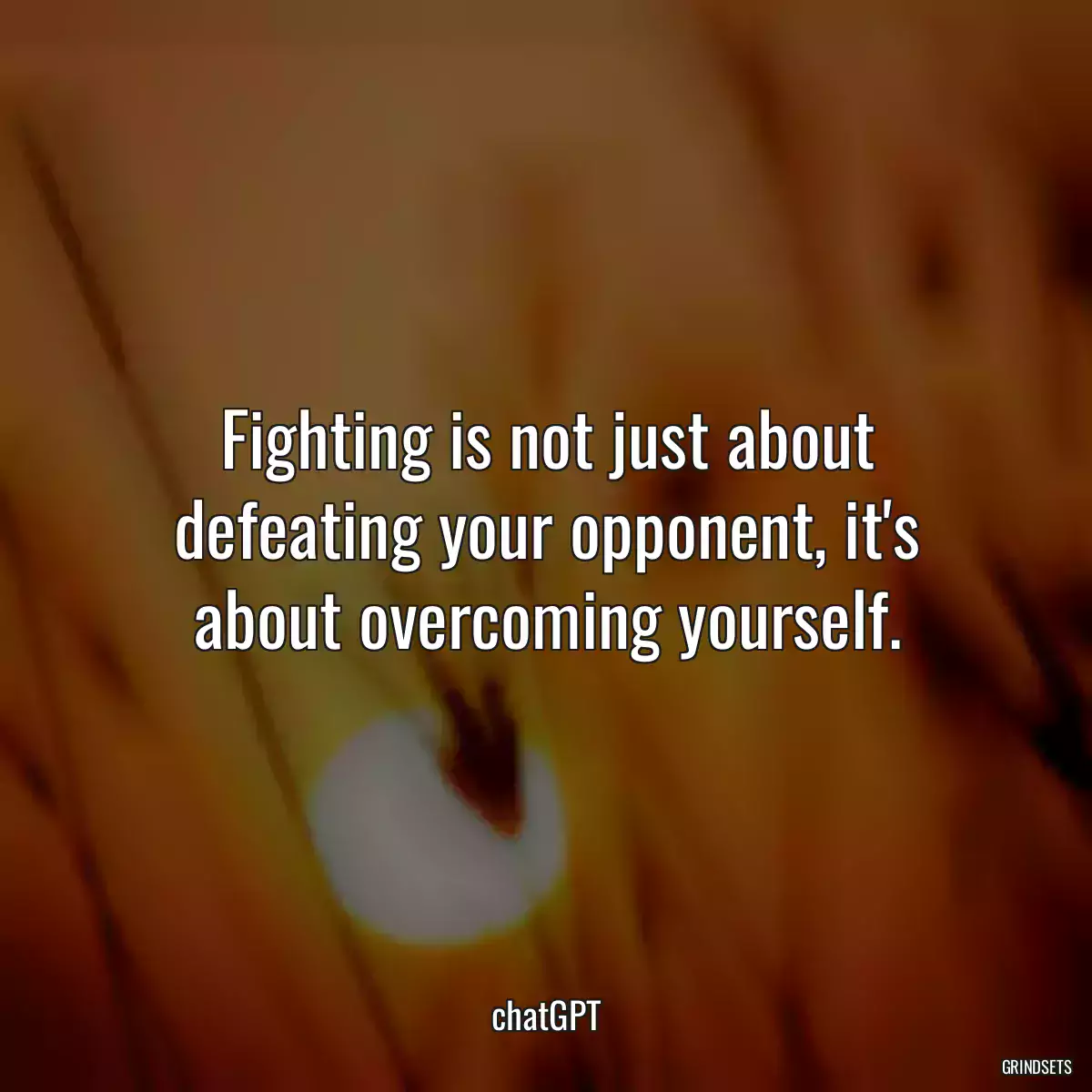 Fighting is not just about defeating your opponent, it\'s about overcoming yourself.