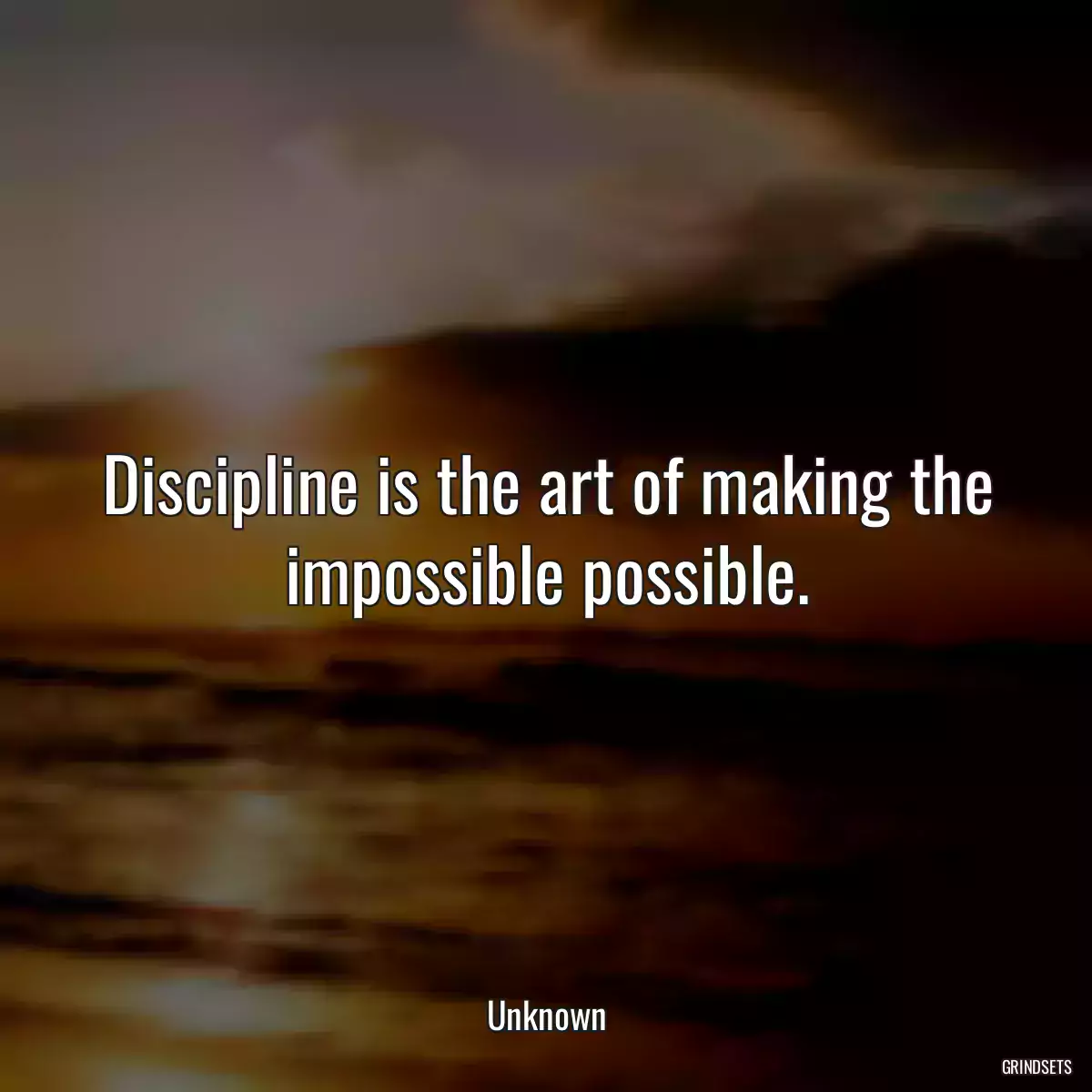 Discipline is the art of making the impossible possible.