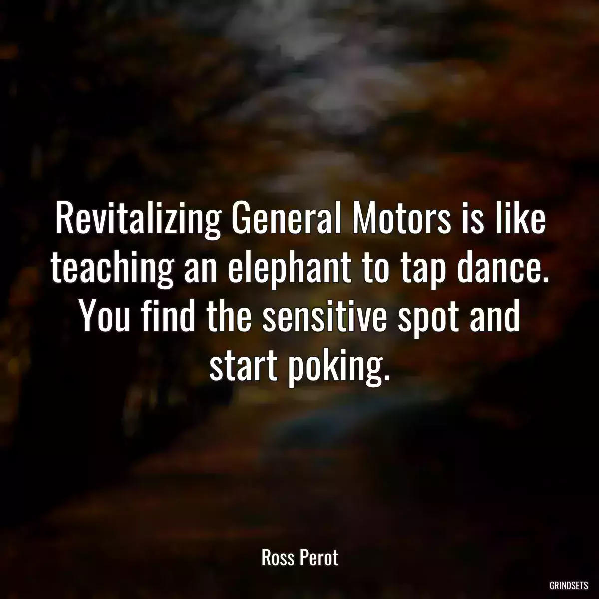 Revitalizing General Motors is like teaching an elephant to tap dance. You find the sensitive spot and start poking.