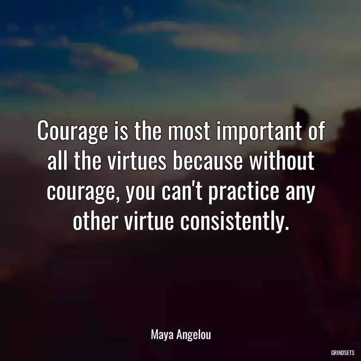 Courage is the most important of all the virtues because without courage, you can\'t practice any other virtue consistently.