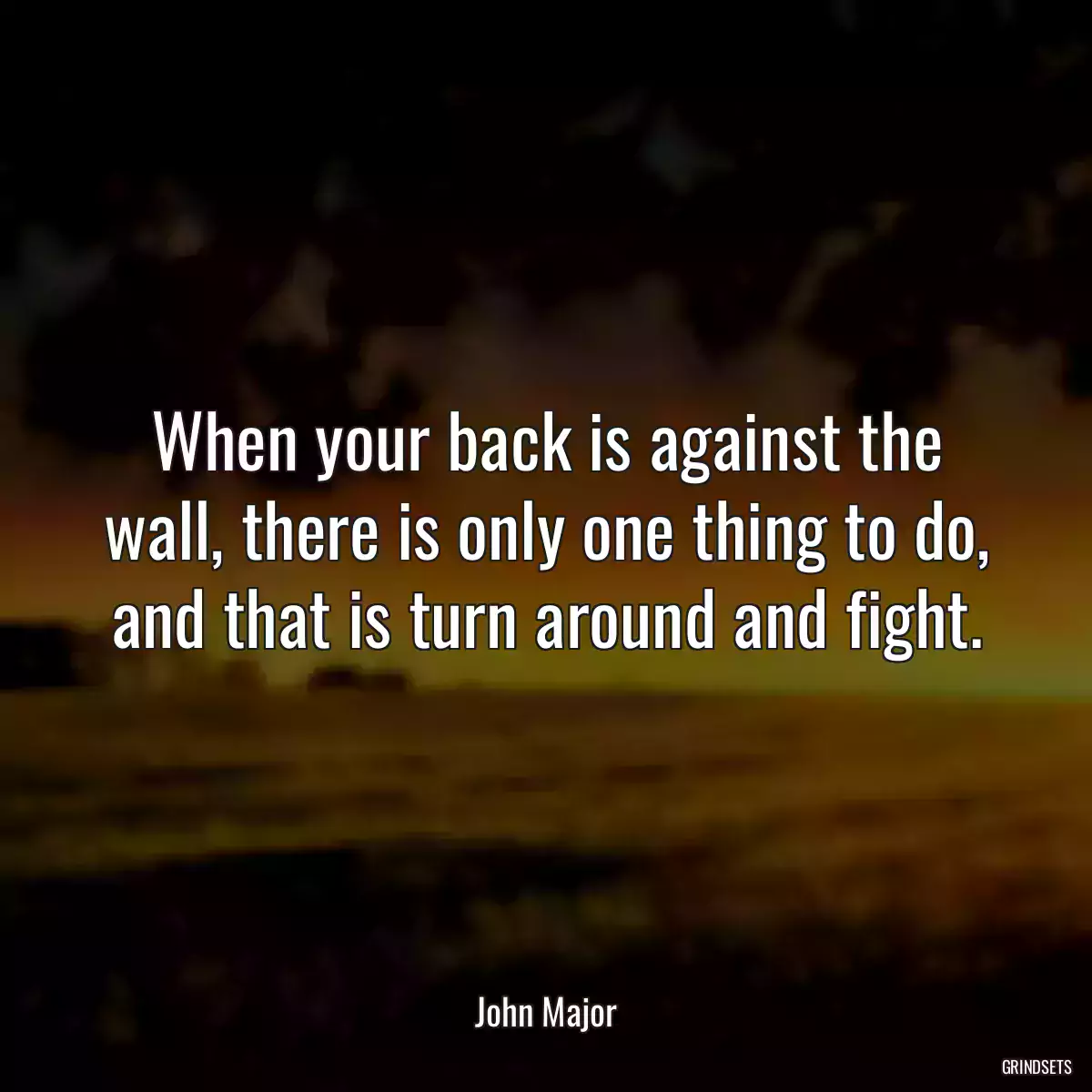 When your back is against the wall, there is only one thing to do, and that is turn around and fight.