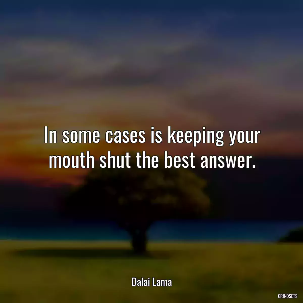 In some cases is keeping your mouth shut the best answer.