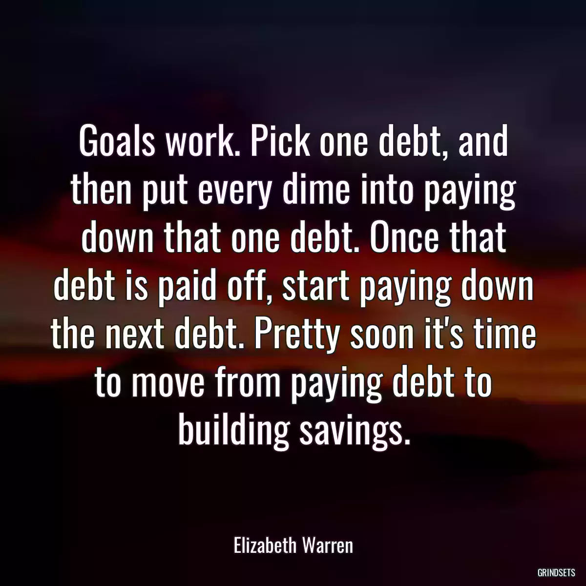 Goals work. Pick one debt, and then put every dime into paying down that one debt. Once that debt is paid off, start paying down the next debt. Pretty soon it\'s time to move from paying debt to building savings.