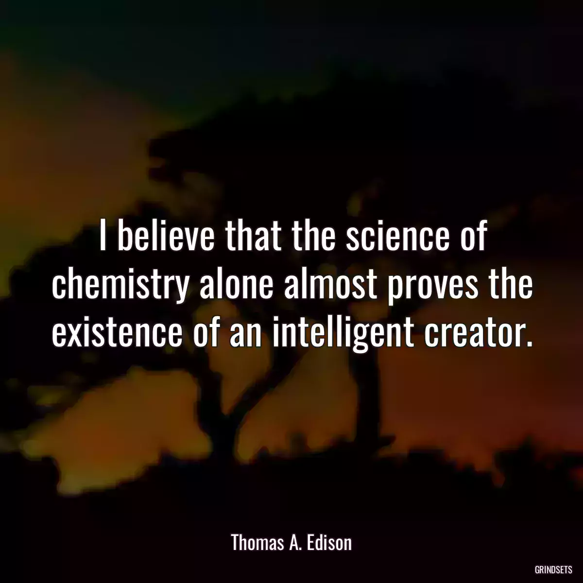 I believe that the science of chemistry alone almost proves the existence of an intelligent creator.