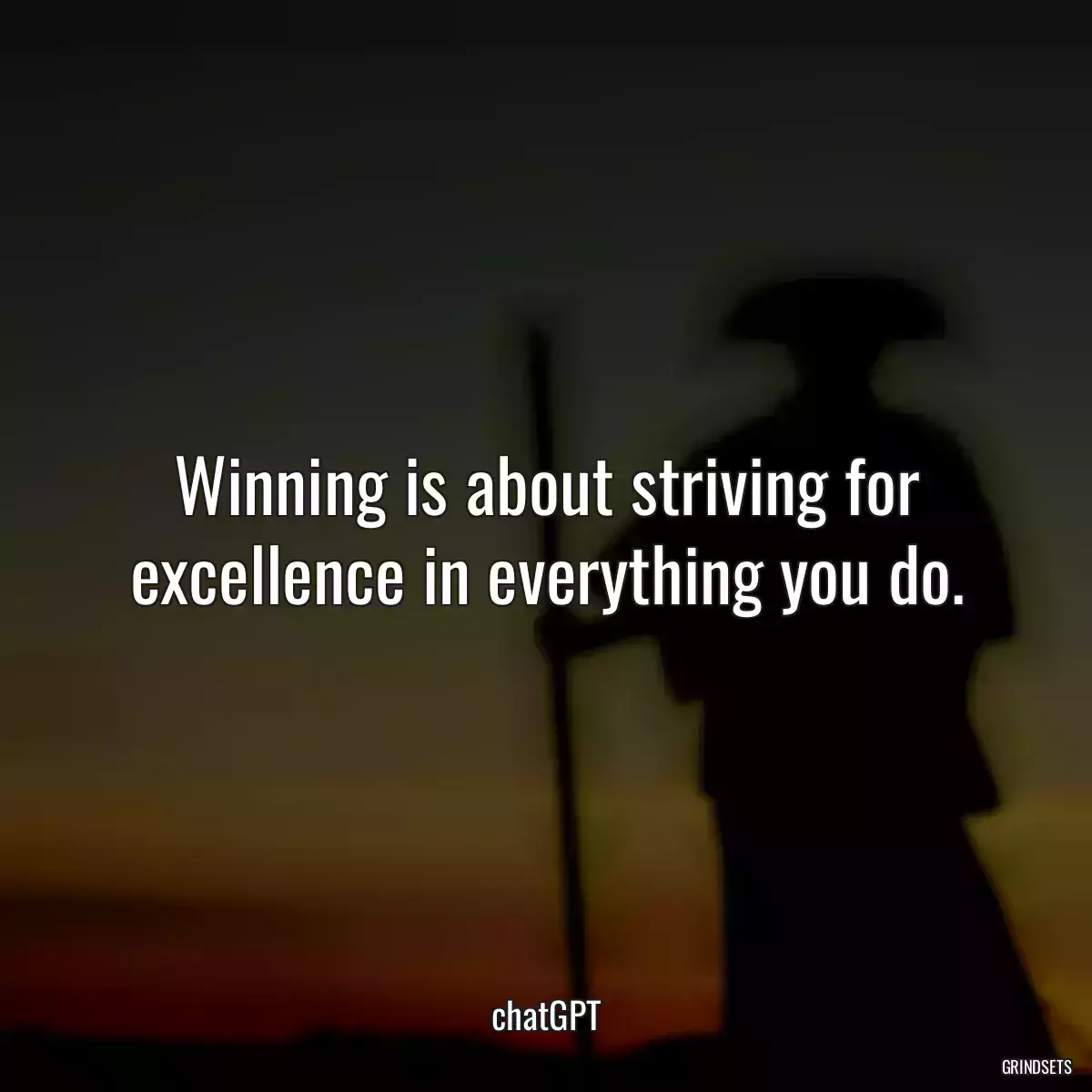 Winning is about striving for excellence in everything you do.