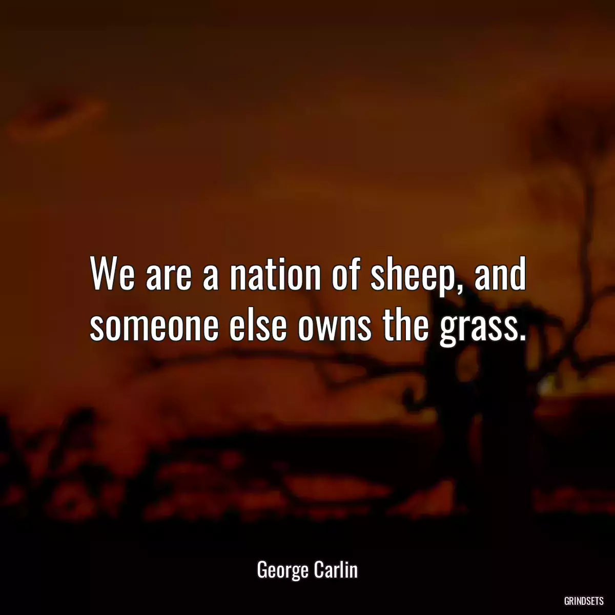 We are a nation of sheep, and someone else owns the grass.