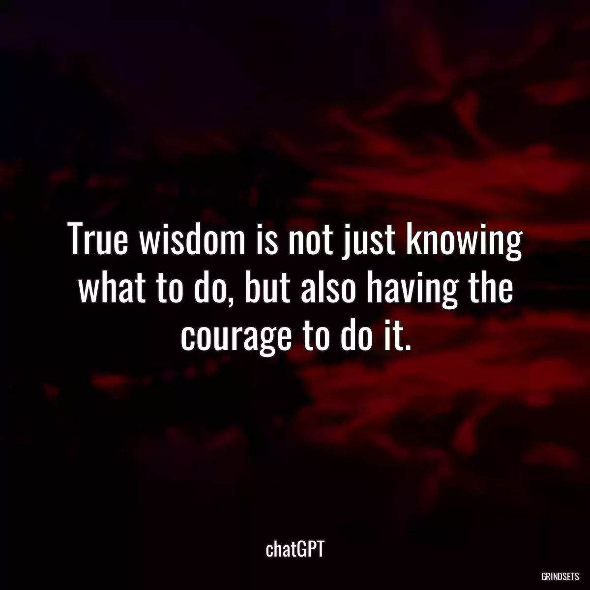 True wisdom is not just knowing what to do, but also having the courage to do it.