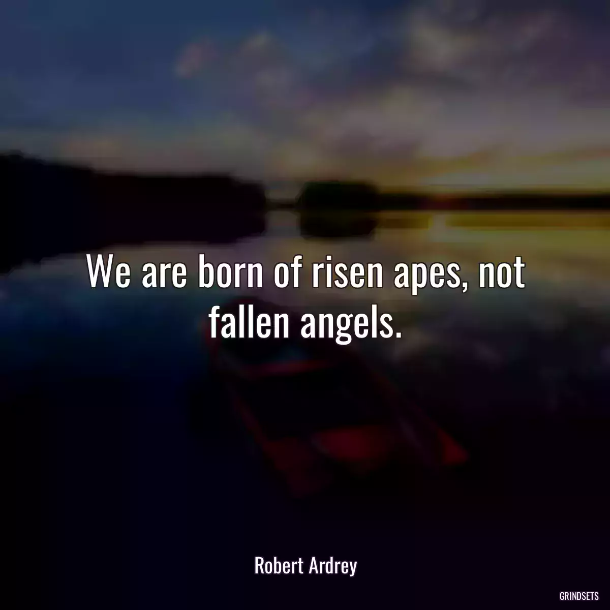 We are born of risen apes, not fallen angels.