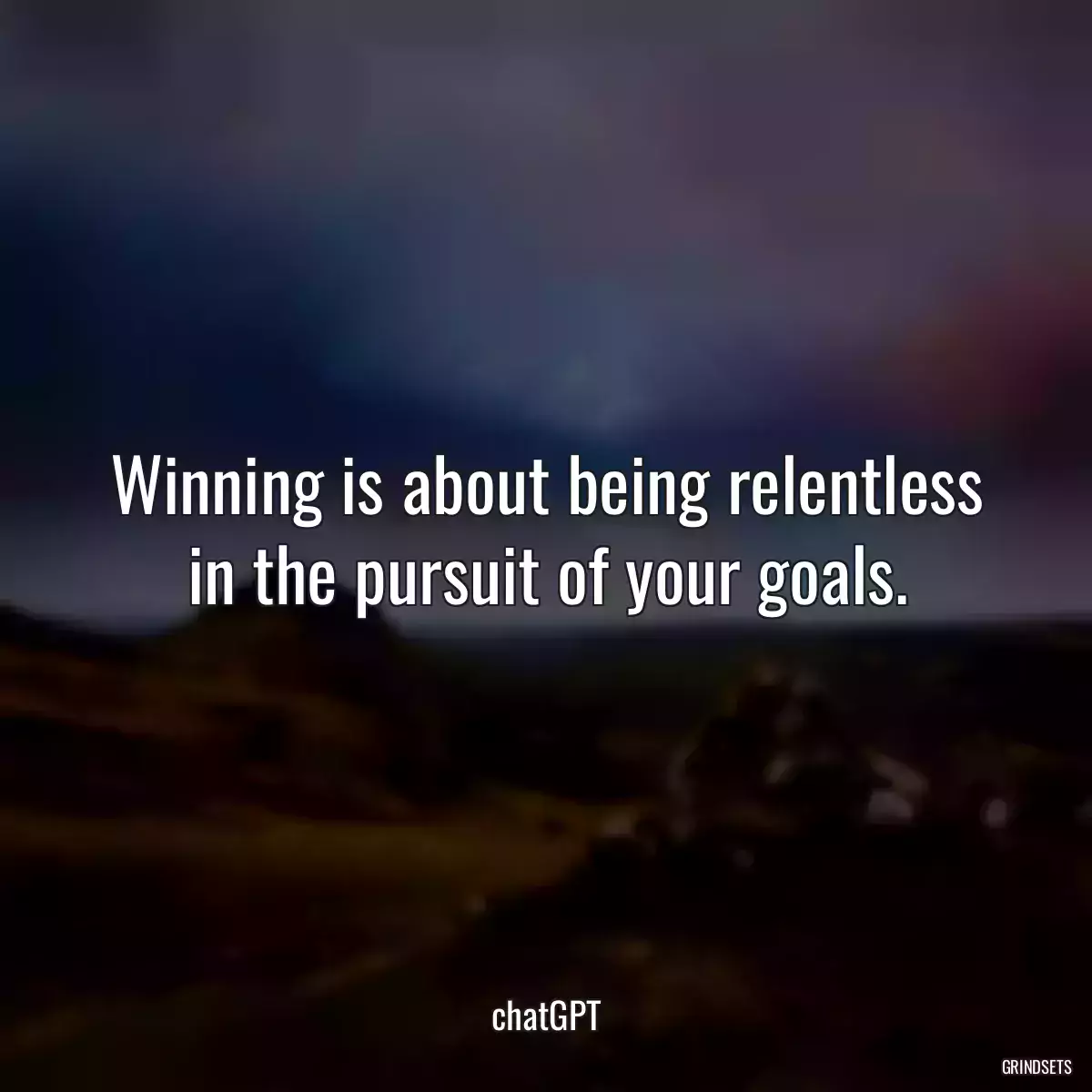 Winning is about being relentless in the pursuit of your goals.