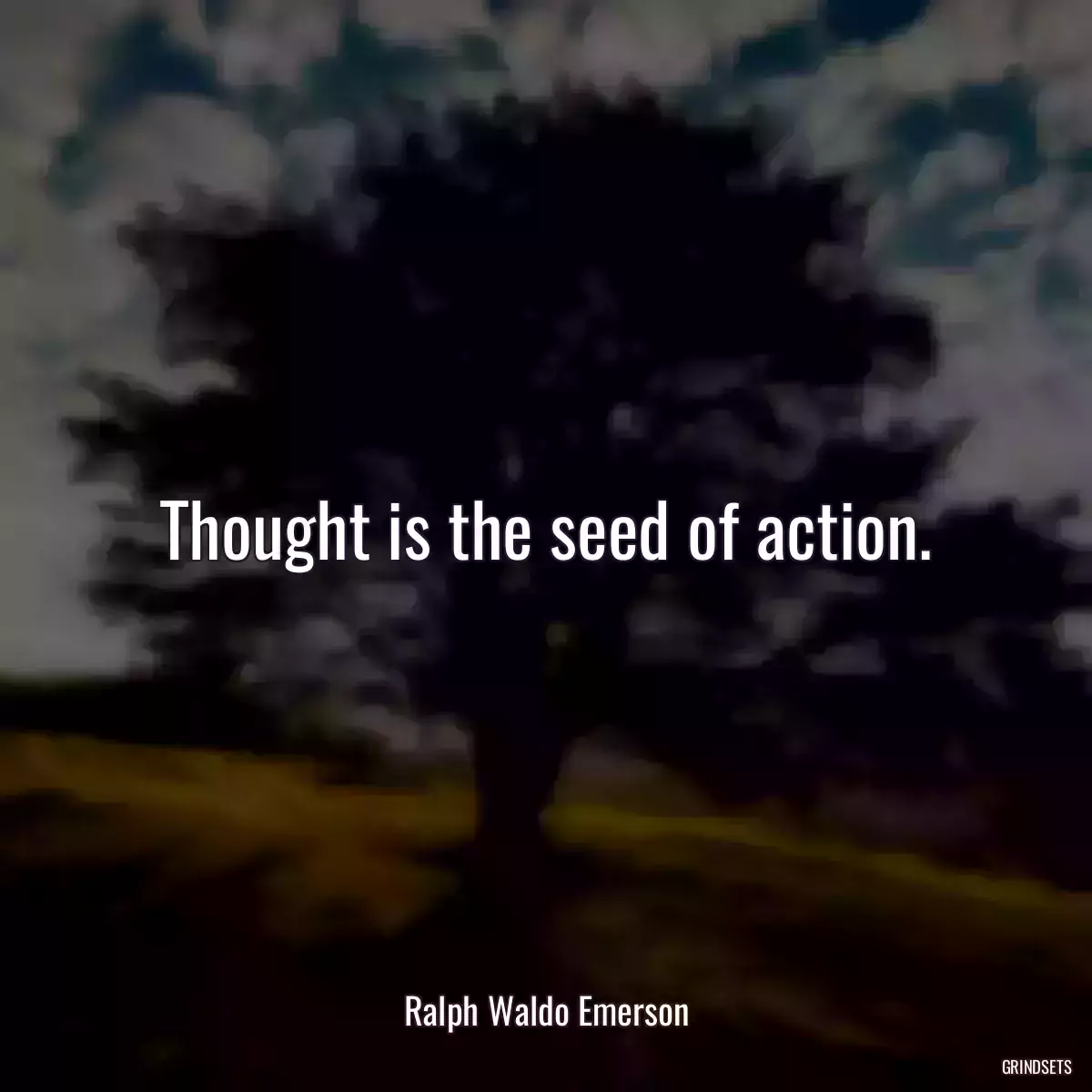 Thought is the seed of action.