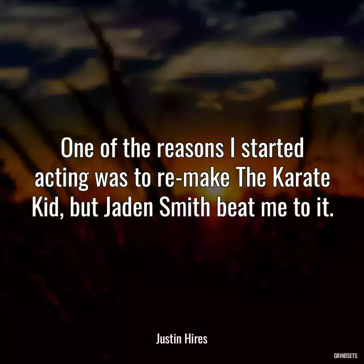 One of the reasons I started acting was to re-make The Karate Kid, but Jaden Smith beat me to it.