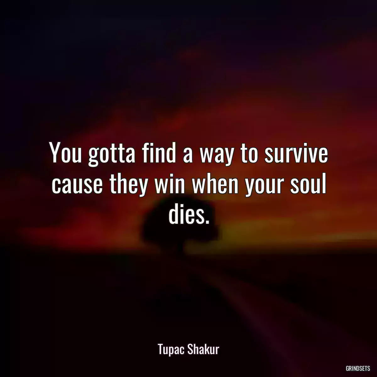 You gotta find a way to survive cause they win when your soul dies.