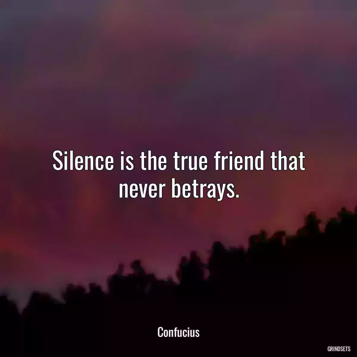 Silence is the true friend that never betrays.