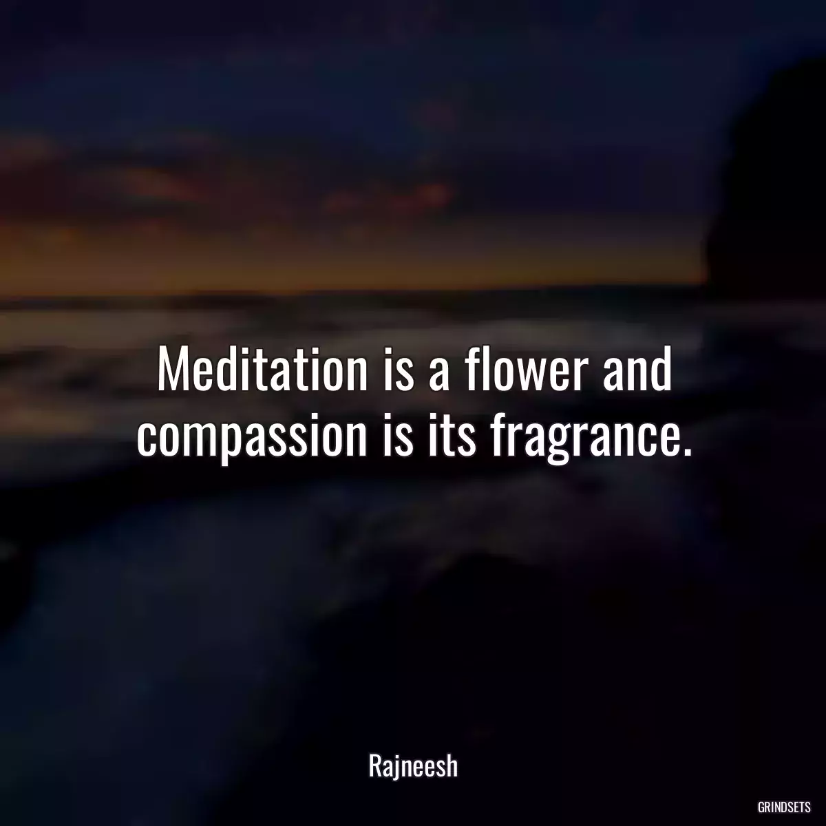 Meditation is a flower and compassion is its fragrance.