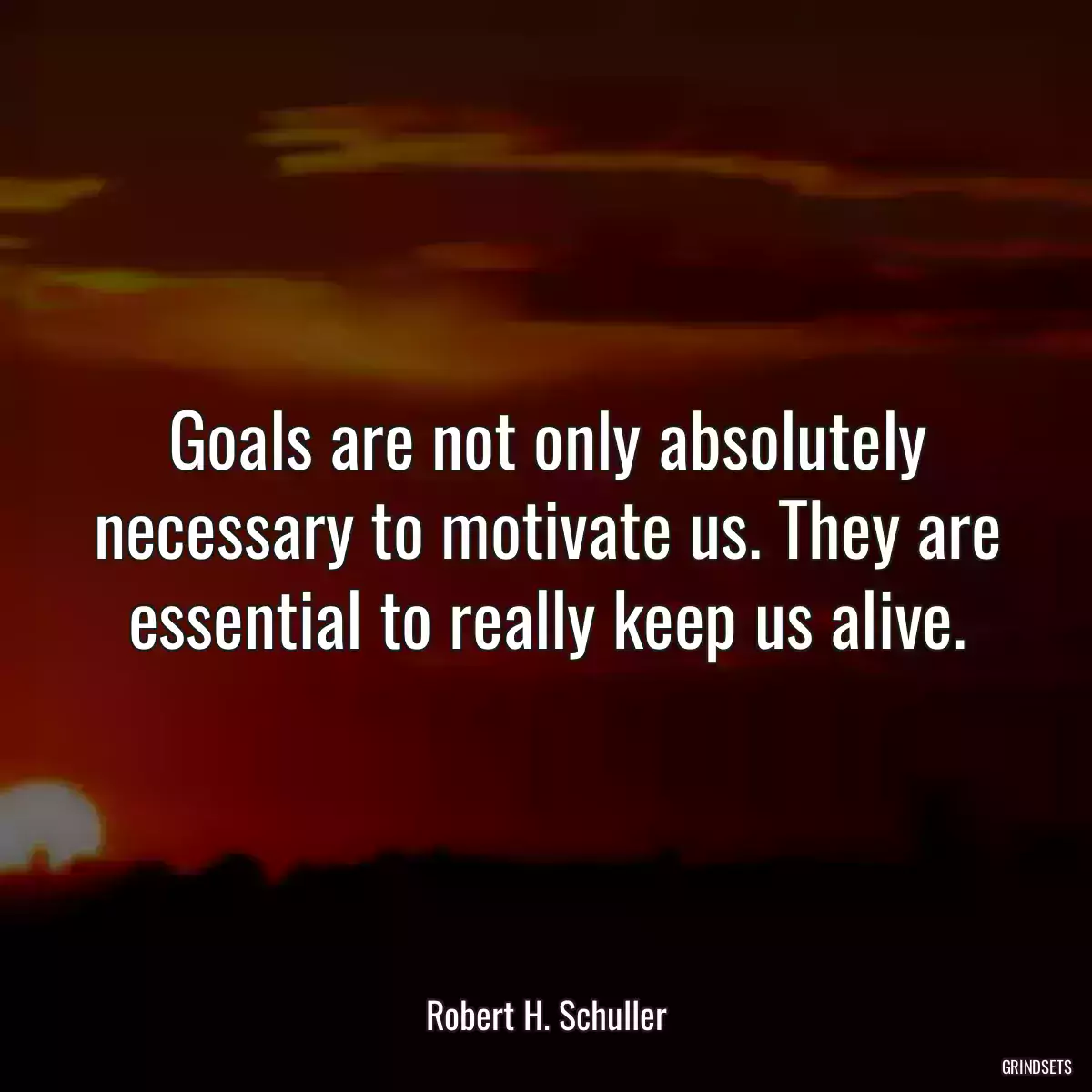 Goals are not only absolutely necessary to motivate us. They are essential to really keep us alive.