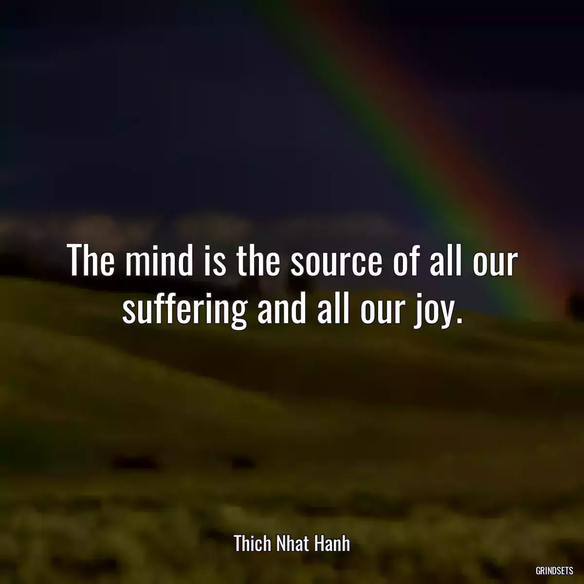 The mind is the source of all our suffering and all our joy.