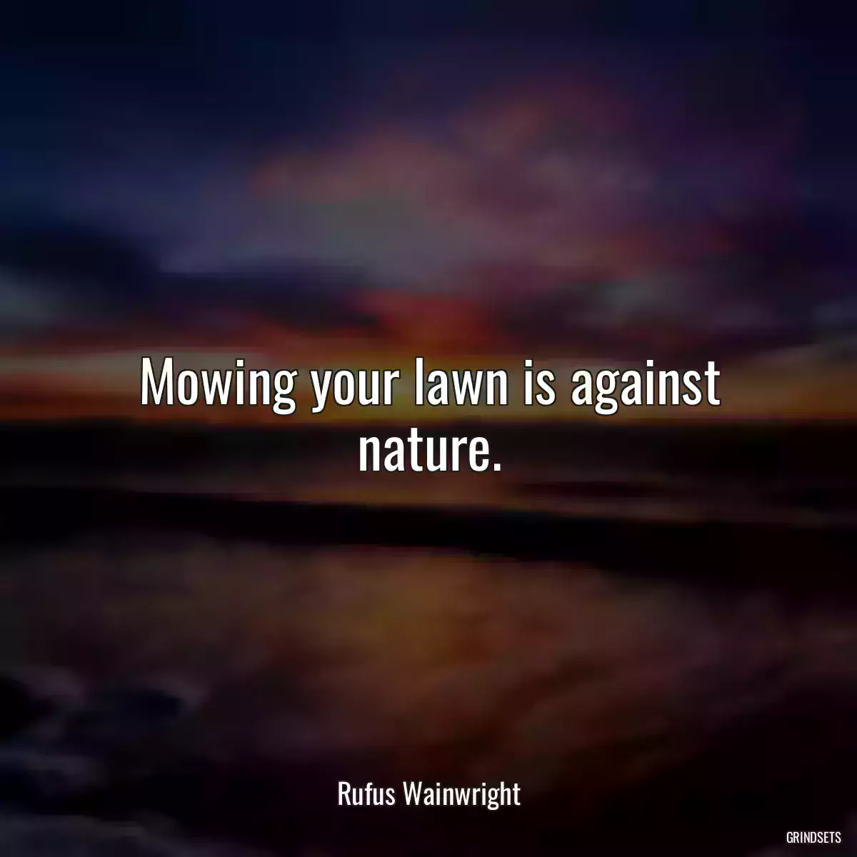 Mowing your lawn is against nature.