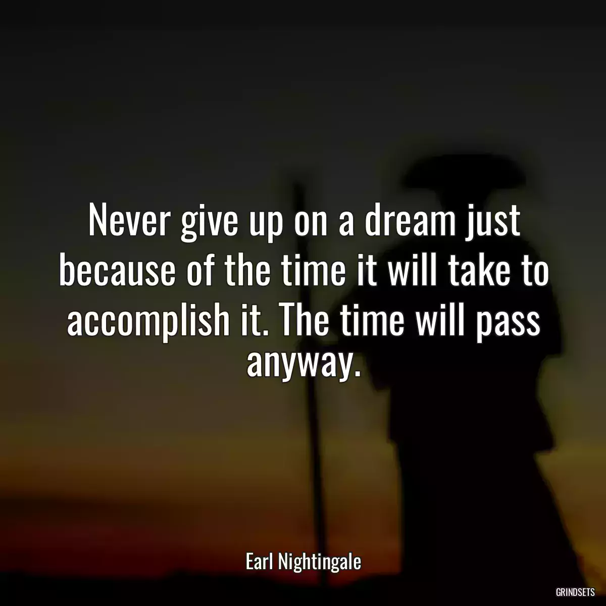 Never give up on a dream just because of the time it will take to accomplish it. The time will pass anyway.