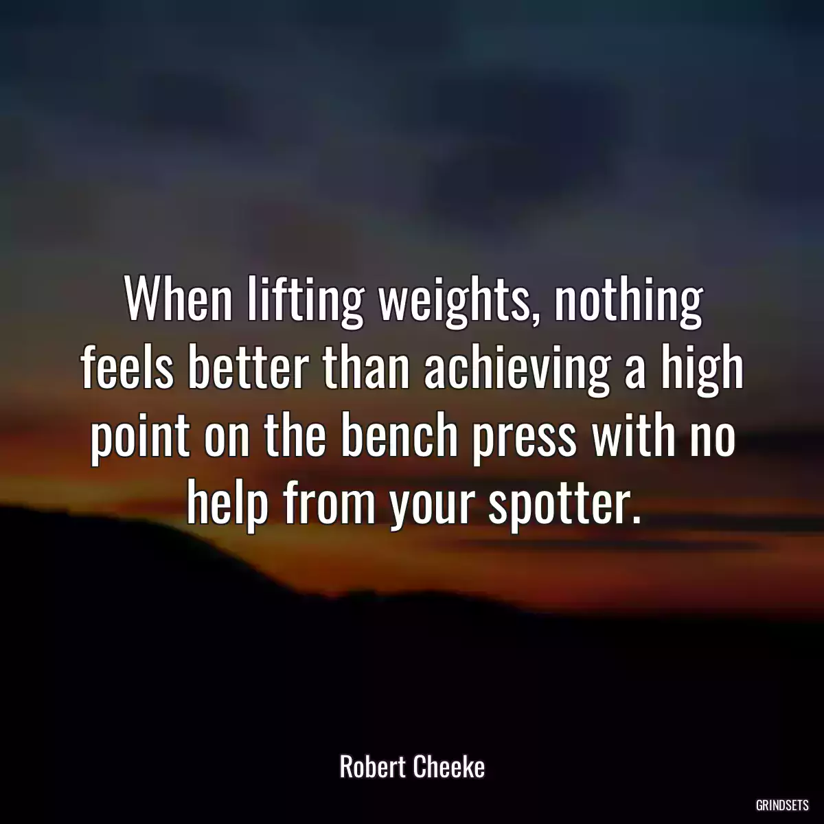 When lifting weights, nothing feels better than achieving a high point on the bench press with no help from your spotter.