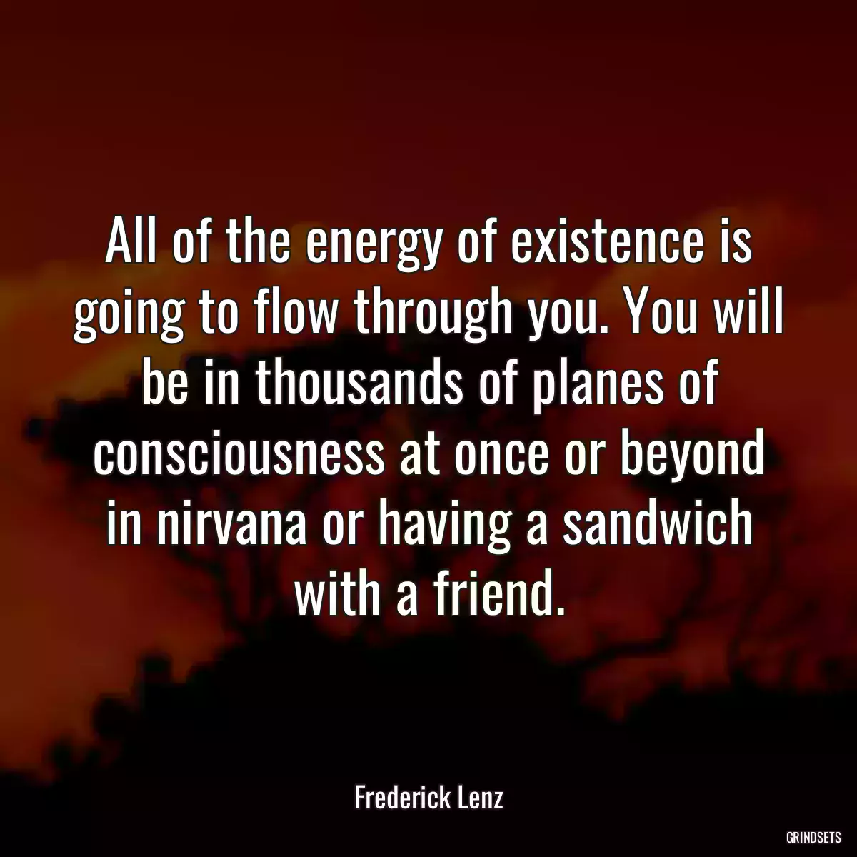 All of the energy of existence is going to flow through you. You will be in thousands of planes of consciousness at once or beyond in nirvana or having a sandwich with a friend.