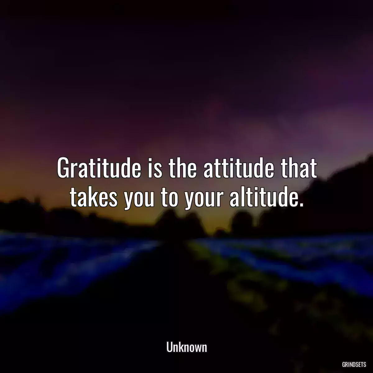 Gratitude is the attitude that takes you to your altitude.