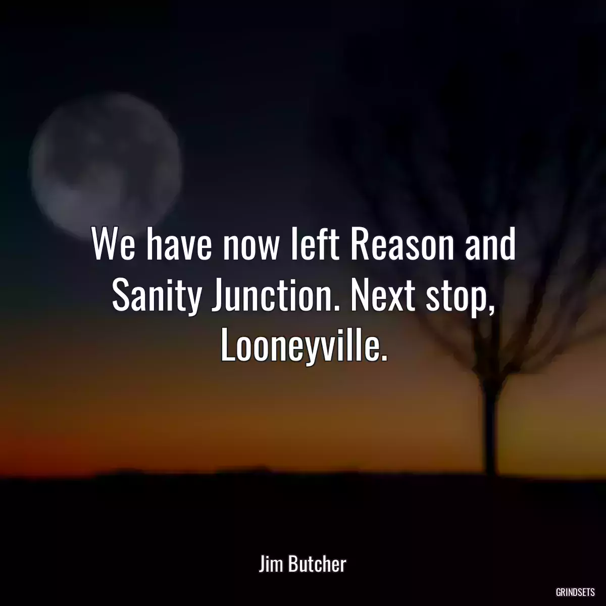 We have now left Reason and Sanity Junction. Next stop, Looneyville.