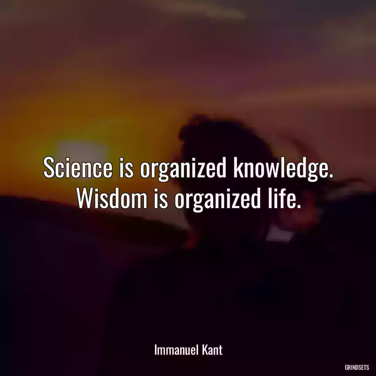 Science is organized knowledge. Wisdom is organized life.