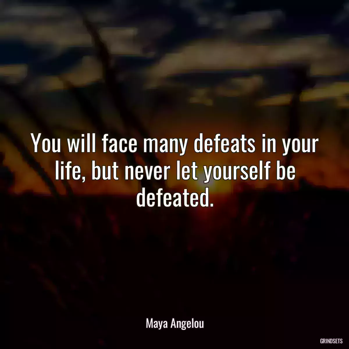 You will face many defeats in your life, but never let yourself be defeated.