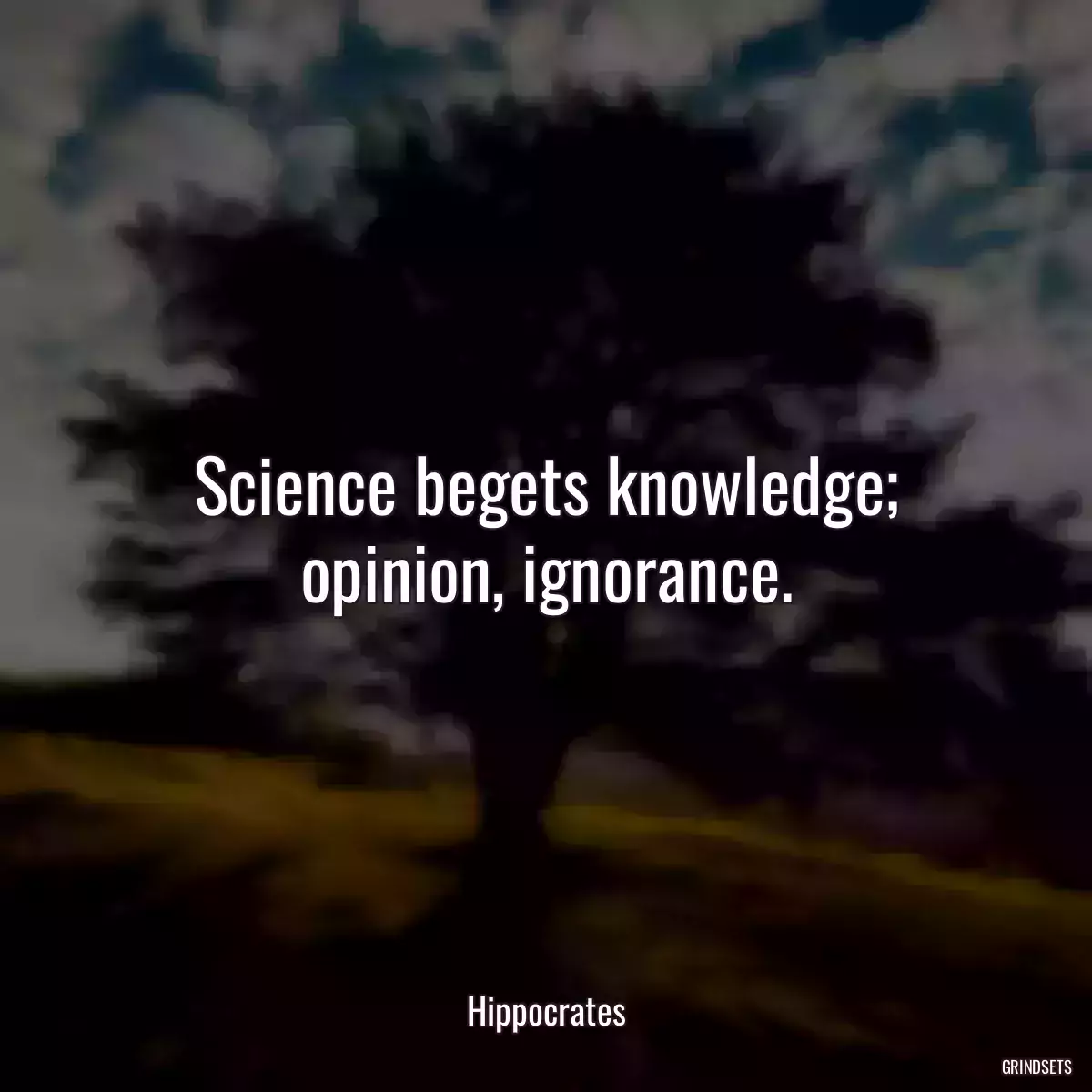 Science begets knowledge; opinion, ignorance.