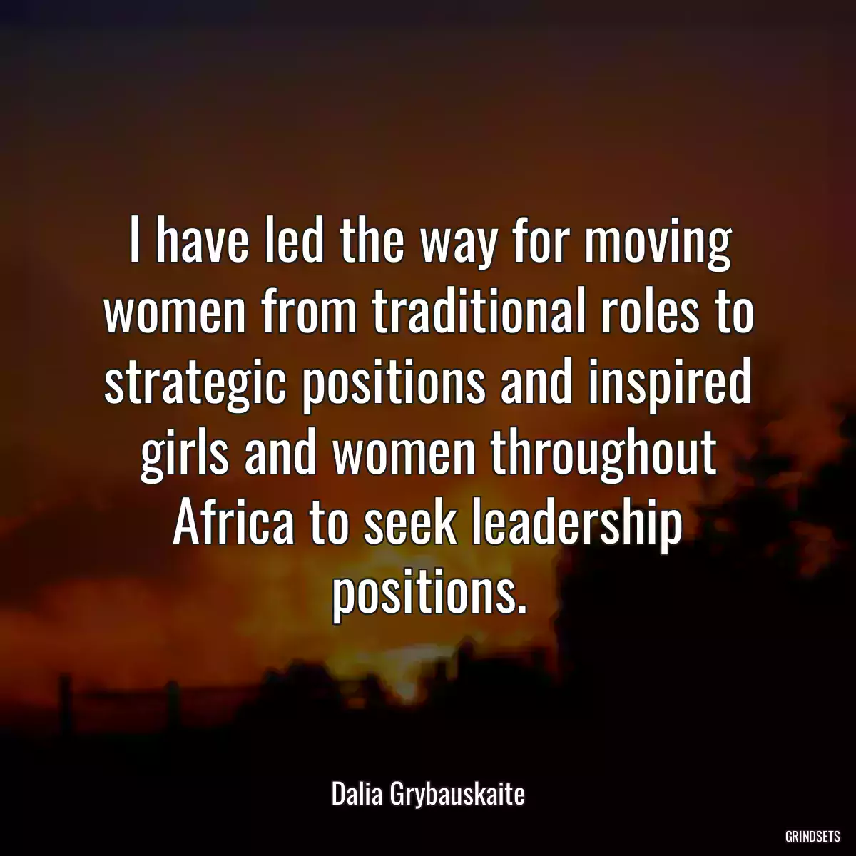 I have led the way for moving women from traditional roles to strategic positions and inspired girls and women throughout Africa to seek leadership positions.