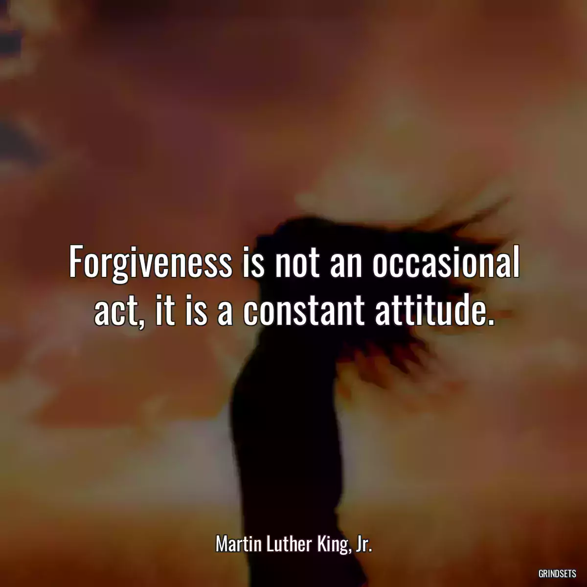 Forgiveness is not an occasional act, it is a constant attitude.